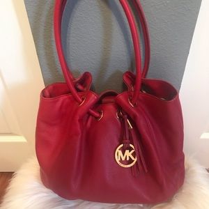 MICHAEL Michael Kors Red Leather Shoulder Bag
